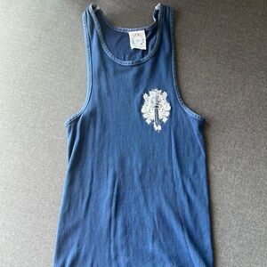 Chrome hearts vintage tank top navy blue. Shirt has been worn. Size M